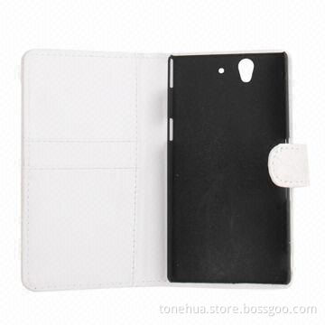 Crocodile Textured Leather Case with Holder and Credit Card Slots for Sony Xperia Z/L36H